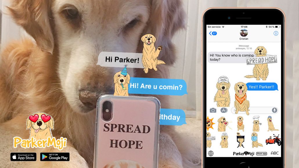 parkermoji golden retriever cartoon emoji